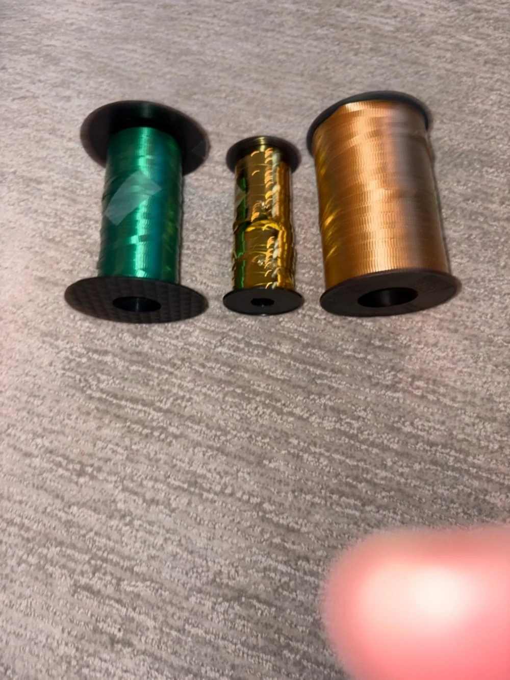 Assorted lot of 12 Curling Ribbon Spools - Green, Blue, Red, Gold, White